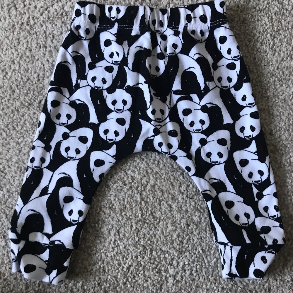Organic Cotton Panda leggings/trousers 3-6months